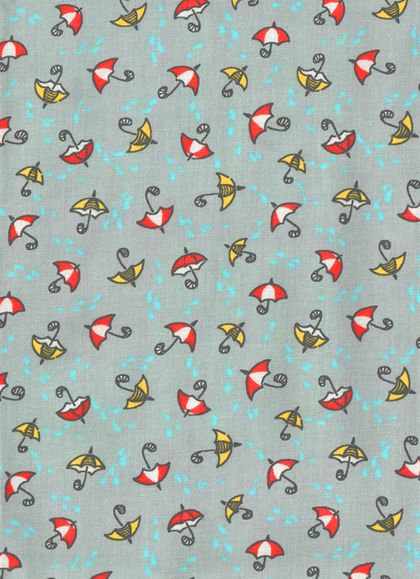 Nažehlovací záplaty s potiskem velké - deštníky na šedém podkladu - sáček